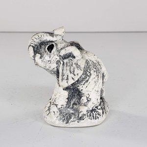 Mt St Helens Volcanic Ash Elephant Miniature Figurine Lucky Trunk Up